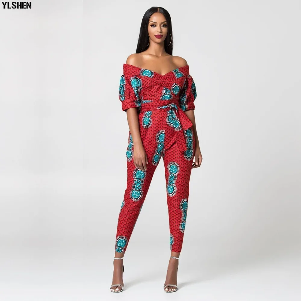 Dashiki African Clothes for Women Traditional Print  Jumpsuit Dresses Basin Riche Clothing Vetement Robe Africaine Femme 2019 05