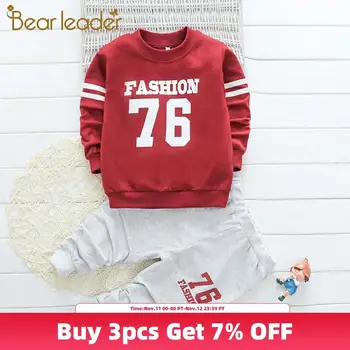 

Bear Leader 2020 Kids New Autumn Long Sleeve Casual Clothing Sets Children Fashion Outfits for Boys Lettern Print Top and Pants