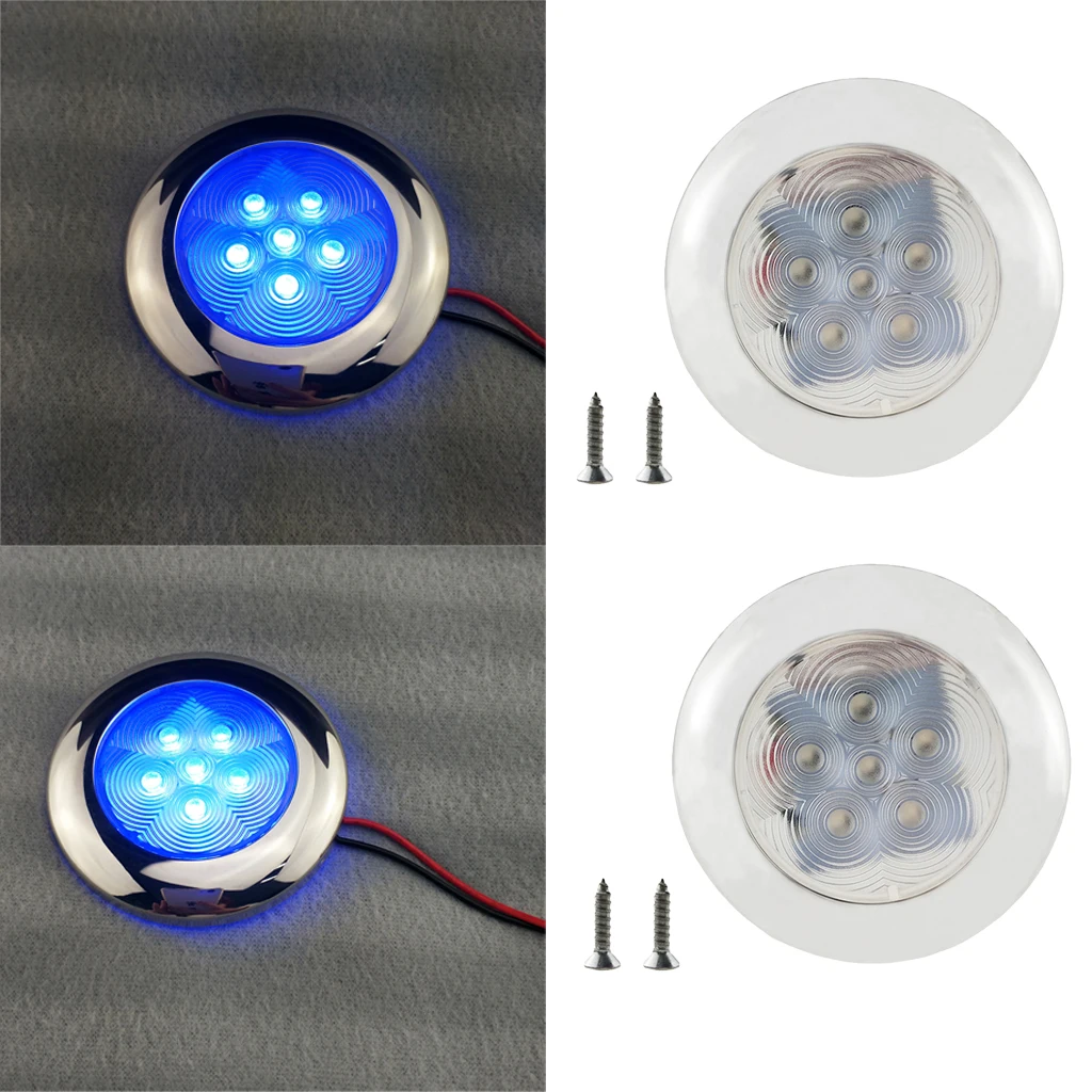 12V Stainless S LED Dome Light Boat Marine RV Cabin Ceiling Lamp 4