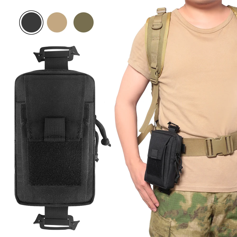 Tactical Camping Belt Molle Pouch Waist Vest Pouches EDC Backpack Bag