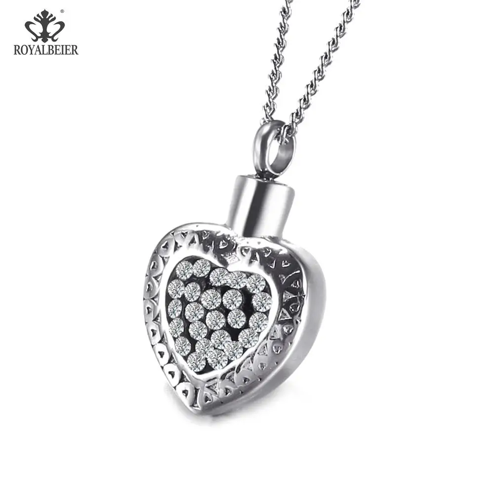 DZ2553-10pcs Wholesale 10pcs/lot Empty 316l Stainless Steel Cremation Urn Pendant Crystal Perfume Bottles Necklace pendant - Окраска металла: DZ2553-10pcs