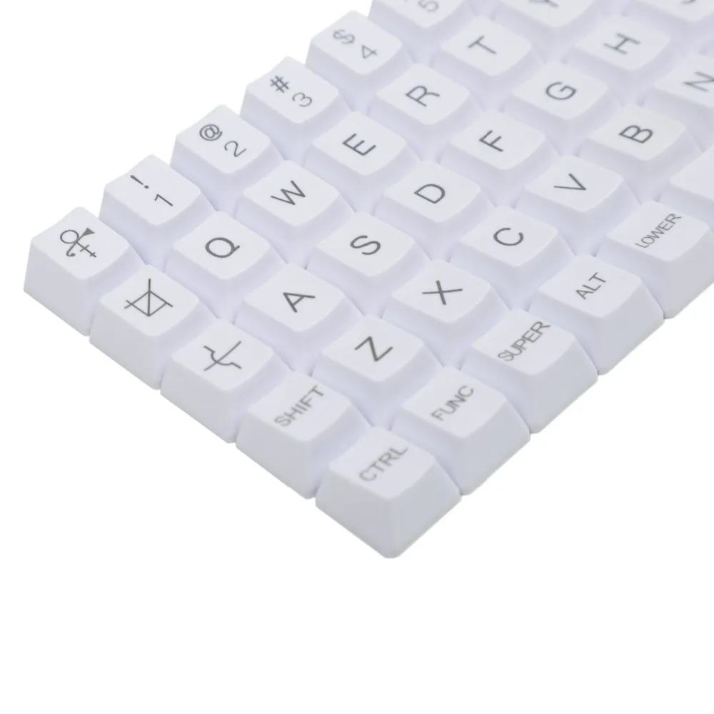 YMDK Planck Niu40 Preonic Keyset White Gray Black Gradient Pure White Laser-Etched OEM Keycap 1.5mm Thickness PBT