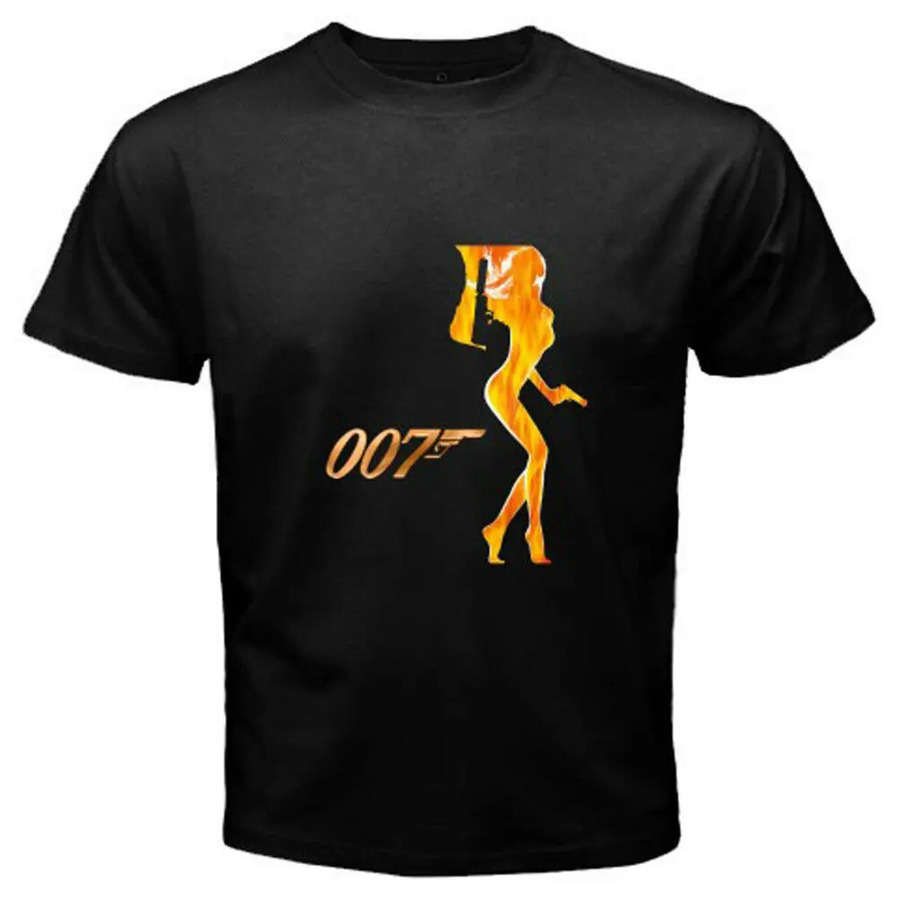 Новая мужская черная футболка JAMES BOND 007 UK Agent Movies Pierce Brosnan от S до 3XL новейшие