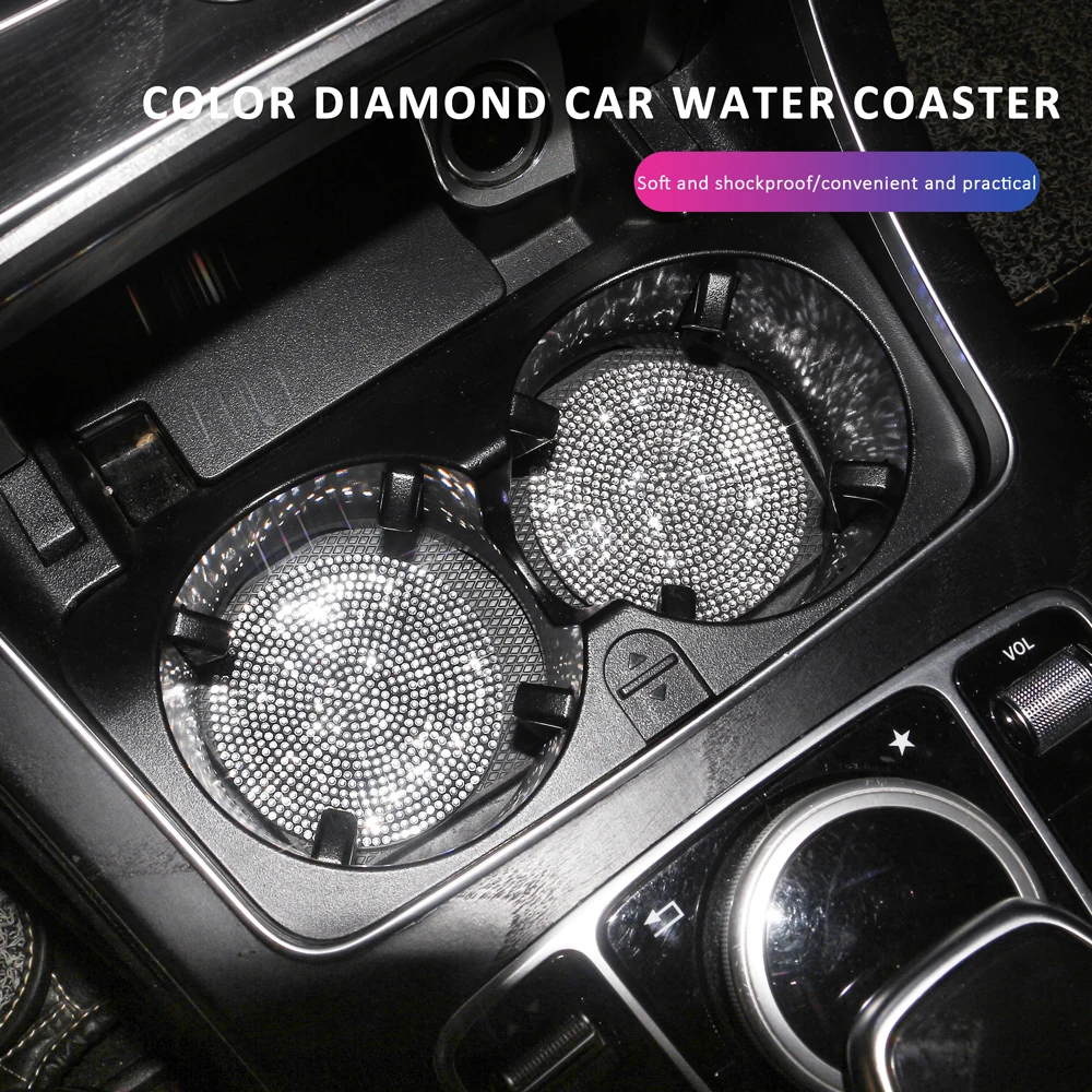 1PC Diamond Car Cup Holder Universal Auto Anti Slip Cup Holder Insert Coaster  Bling Crystal Rhinestone Car Interior Accessories - AliExpress