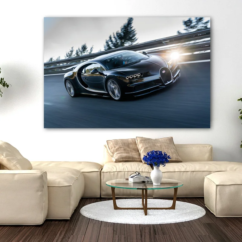 Постеры и принты Bugatti чугун спортивный автомобиль суперкар обои холст ткань настенная живопись для декора гостиной