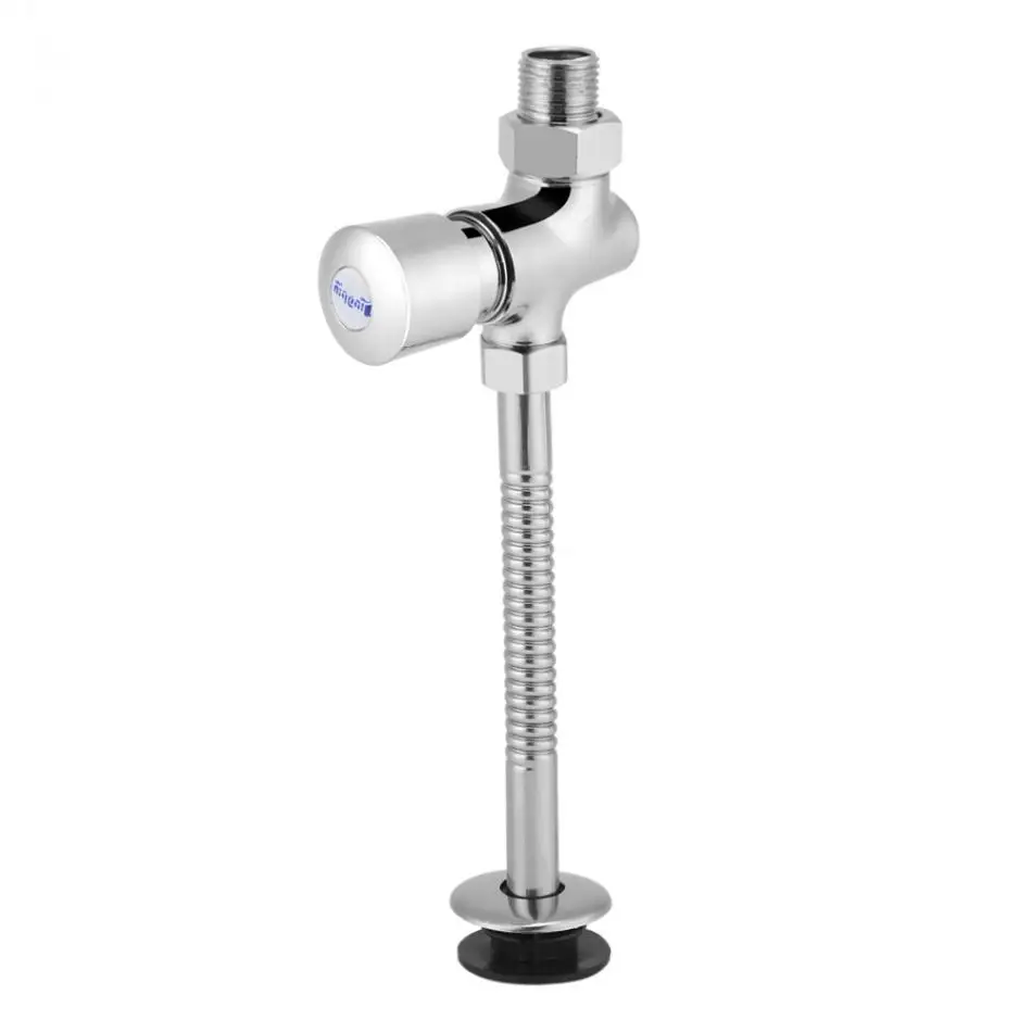 Toilet Push Button Urinal Flush Valve With Polished Manual Delay