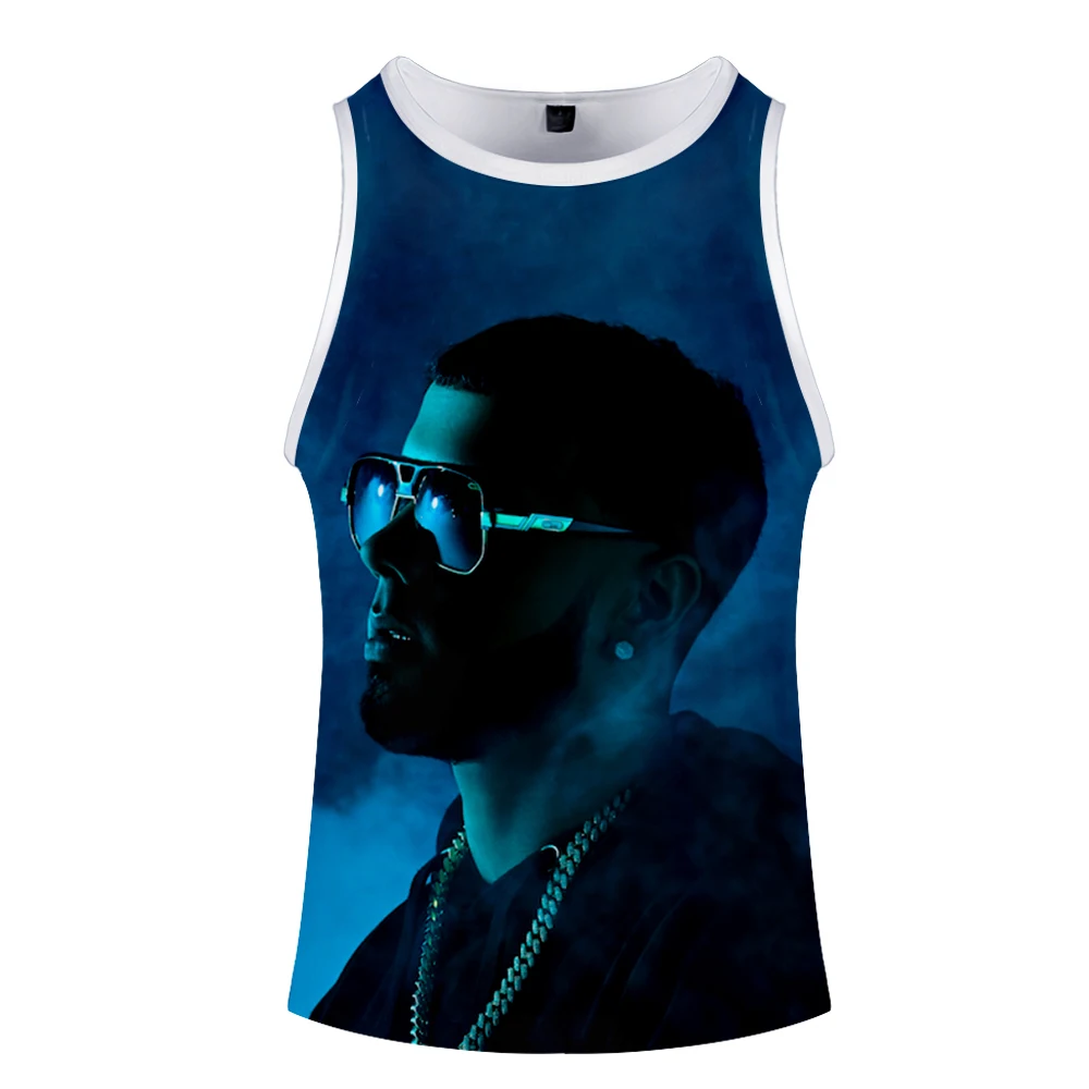 Новинка, Anuel AA, 3D принт, топы, для женщин/мужчин, летний, крутой, без рукавов, жилет,,, Повседневная Уличная одежда