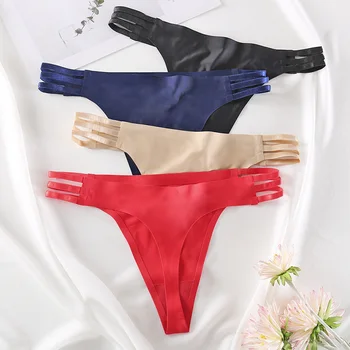 

Sexy Women Thongs Underwear Panties G-String for Female Underpants Solid Color Lingerie Seamless Panties Ultra-thin Pantys M-XL