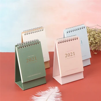 

2021 NEW Kawaii 3 Size Solid Color Calendar Coil Calendars Schedule Creative Desk Table Dates Reminder Timetable Planner