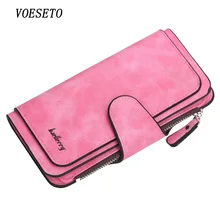 

Women's Pure Color Large Capacity Leather Retro Wallet Multi-card Credit Card Holder Money Clip Long Zipper Purse Bag for Phone