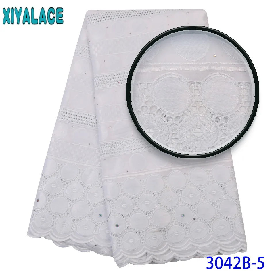 Белая кружевная ткань высокого качества Африканская Хлопковая швейцарская
