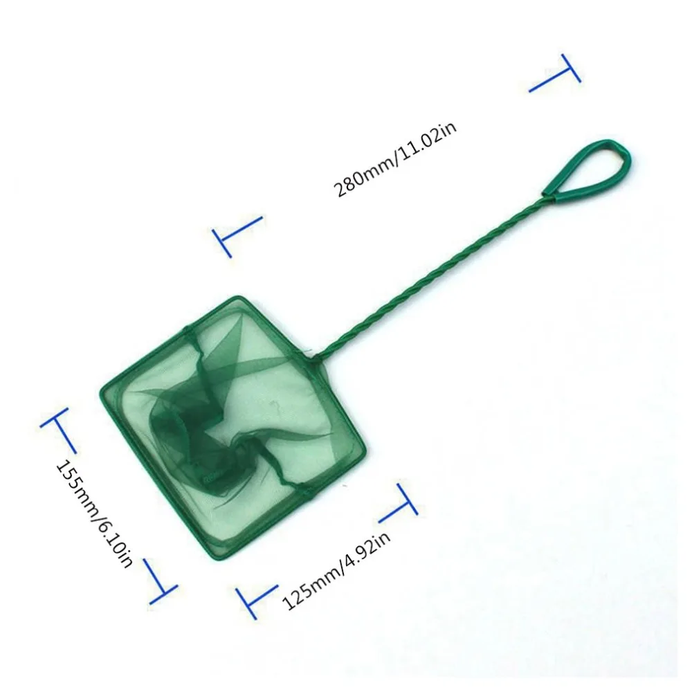 Аквариумные аксессуары аквариум для рыб рыболовная сеть круглая квадратная рыба рукоять для удочки выдвижной аквариум копия сачок для рыбы, Сеть Зеленый