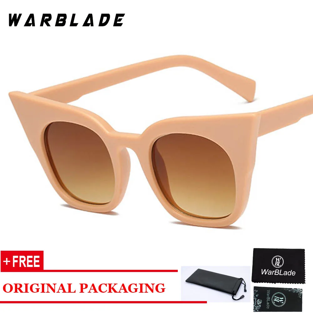 WarBLade Высокое качество кошачий глаз солнцезащитные очки мода леопардовые фиолетовые коричневые сексуальные женские Солнцезащитные очки женские модные - Цвет линз: beige