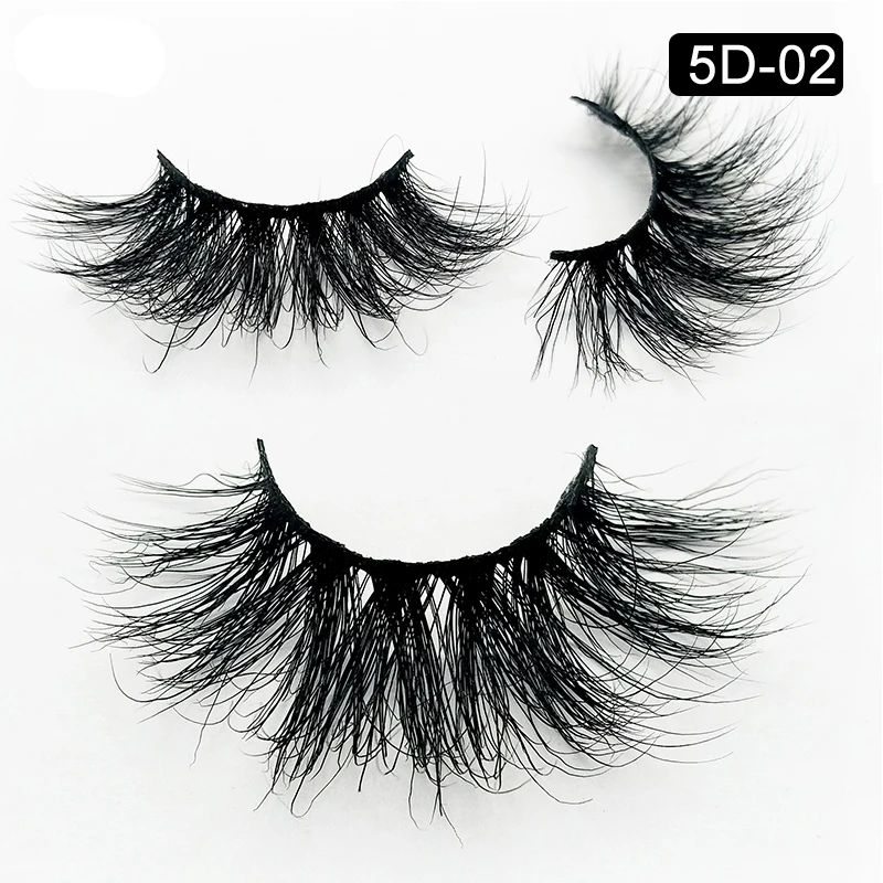 

5D Mink Lashes Strips Custom Eyelashes Packaging Dramatic Lashes 25MM Mink Eyelashes Bulk Long Thick Silk Eye Makeup Accessories