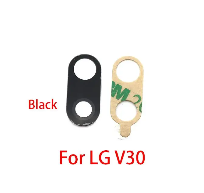 V30 Black Стеклянный объектив для камеры, задняя камера, стеклянный объектив с клеем, запасные части для LG V20 V30 G2 G5 G6 G7 Q6 K8 - Цвет: V30 Black