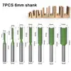 1-7pcs 6mm 1/4 inch Shank Single Double Flute Straight Bit Milling Cutter for Wood Tungsten Carbide Router Bit Woodwork Tool ► Photo 3/6