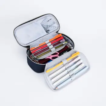 

Large Capacity Pencil Case Code Lock Portable Waterproof Canvas Pencil Bag School Pen Case Stationery