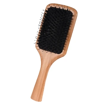

Bristle Hair Brushes Natural Bamboo Cushion Anti Static Paddle Comb Tool Hair Massage Anti-Static Comb