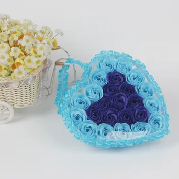 

24pcs Simulation Rose Petal Paper Soap Valentine Gift Heart Shape Pack Flower Scented Washing Cleaning Hand Wedding Decoration