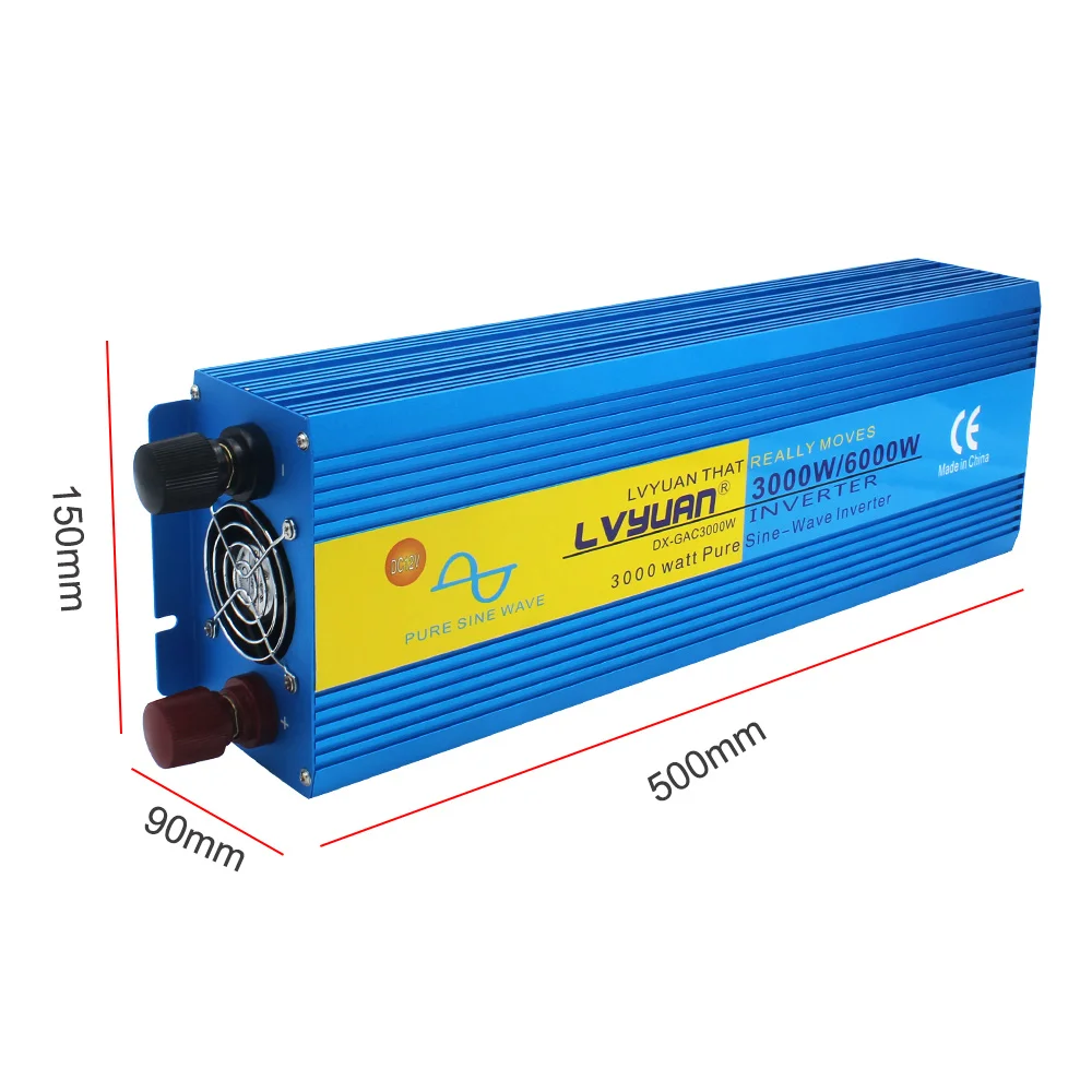 US $196.12 DC24V To AC220V230V 6000Watts Peak EUUniversal socket LCD amp LED Display Pure sine wave double AC Power inverter