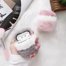 Теплый меховой плюшевый чехол для Airpods Air pods 1 2 пушистый Pro