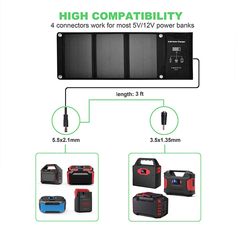Портативный 21 Вт складной водонепроницаемая Солнечная Панель зарядное устройство мобильный банк питания для телефона батарея три USB порта на открытом воздухе