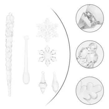 

34pcs Acrylic Icicle Christmas Tree Hanging Ornament Christmas Party Decoration