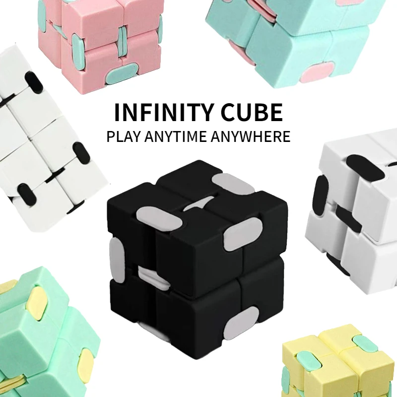 Rompecabezas de cubo mágico infinito para niños y adultos, juguete de descompresión para aliviar el estrés, juego de mano divertido, laberinto de Cuatro Esquinas, ABS, 1 ud.