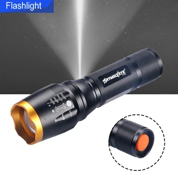 

Portable Black Torch Flashlight Built-in 1*18650/3*AAA battery for Hunting Lantern