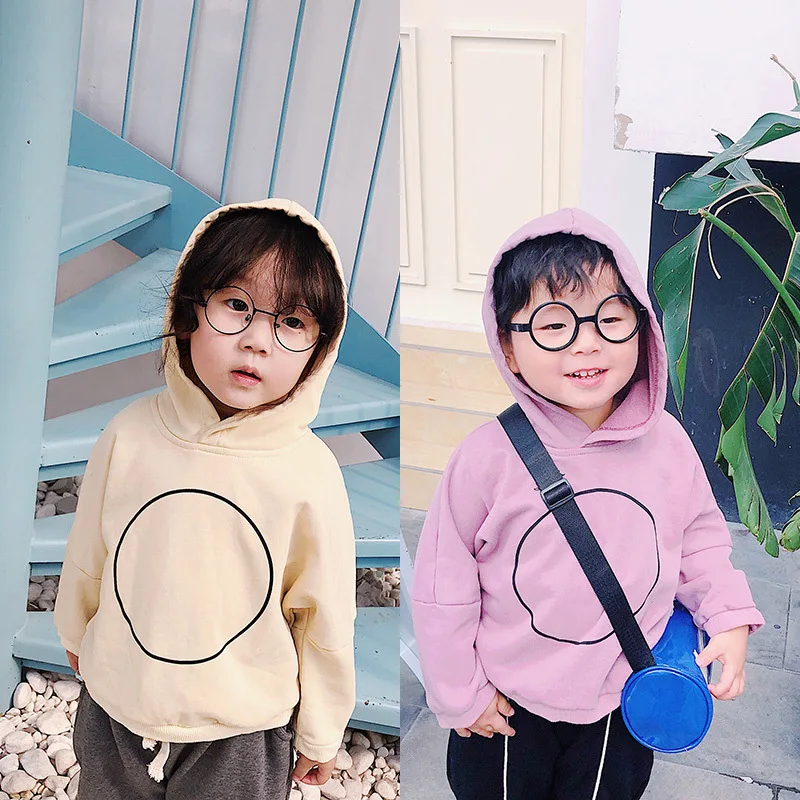 

Korean Autumn Winter Baby Boys Sweatshirts Simple Circle Loose Tops Coats Long Sleeve Hoodies for Toddler Girl Kids Clothes 2019