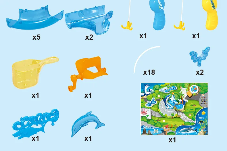 Стиль, детские игрушки для рыбалки, для помещений, для игр с водой, с камерой, трек, магнитный, для рыбалки, 868-4, Набор для игры в аквапарк