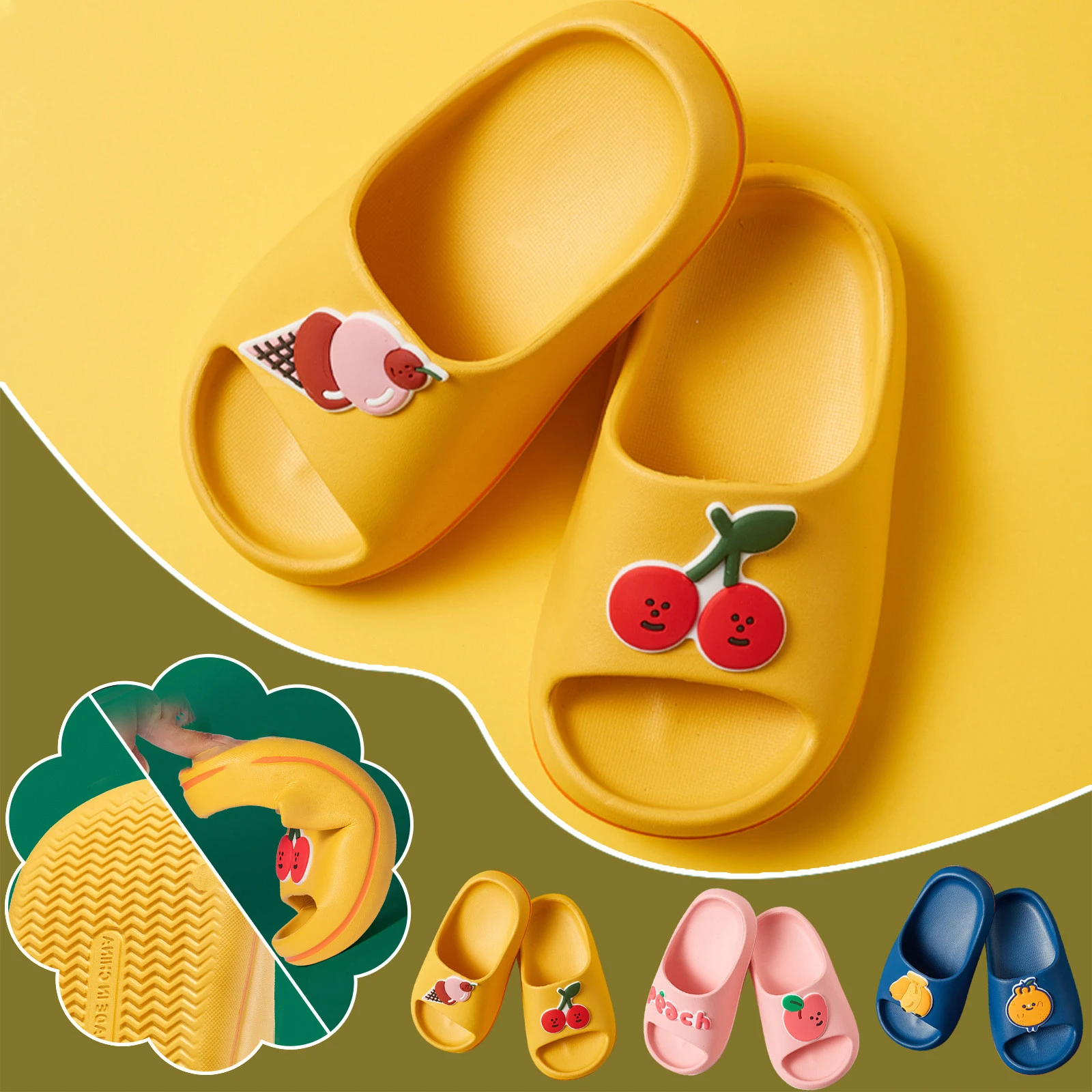 de ducha para y niñas, chanclas antideslizantes para playa y piscina, zapatillas de frutas, zapatillas para niños y niñas|Sandalias y zuecos| - AliExpress