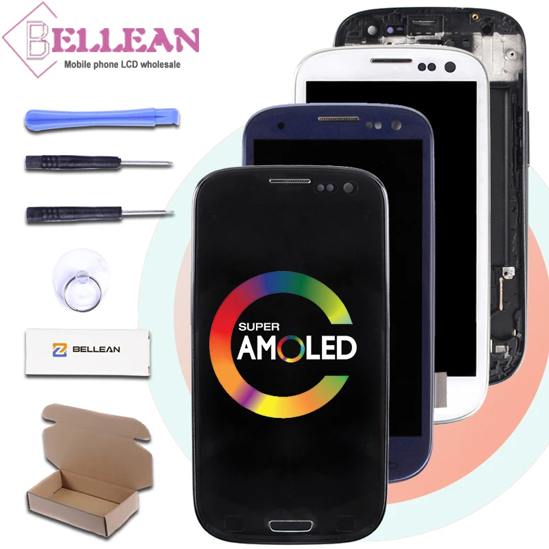 Скидка HH Акция 4,7 дюймов I9300 font b Lcd b font для samsung Galaxy S3 font b Lcd b font экран сенсорный дигитайзер сборка I9301 I9305 I747 дисплей