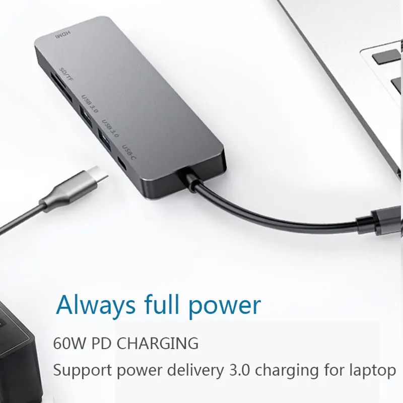 USB C концентратор type C к HDMI 4K USB 3,0 адаптер с USB C зарядным портом SD/TF кард-ридер для MacBook Pro samsung S8 huawei P20 Pro