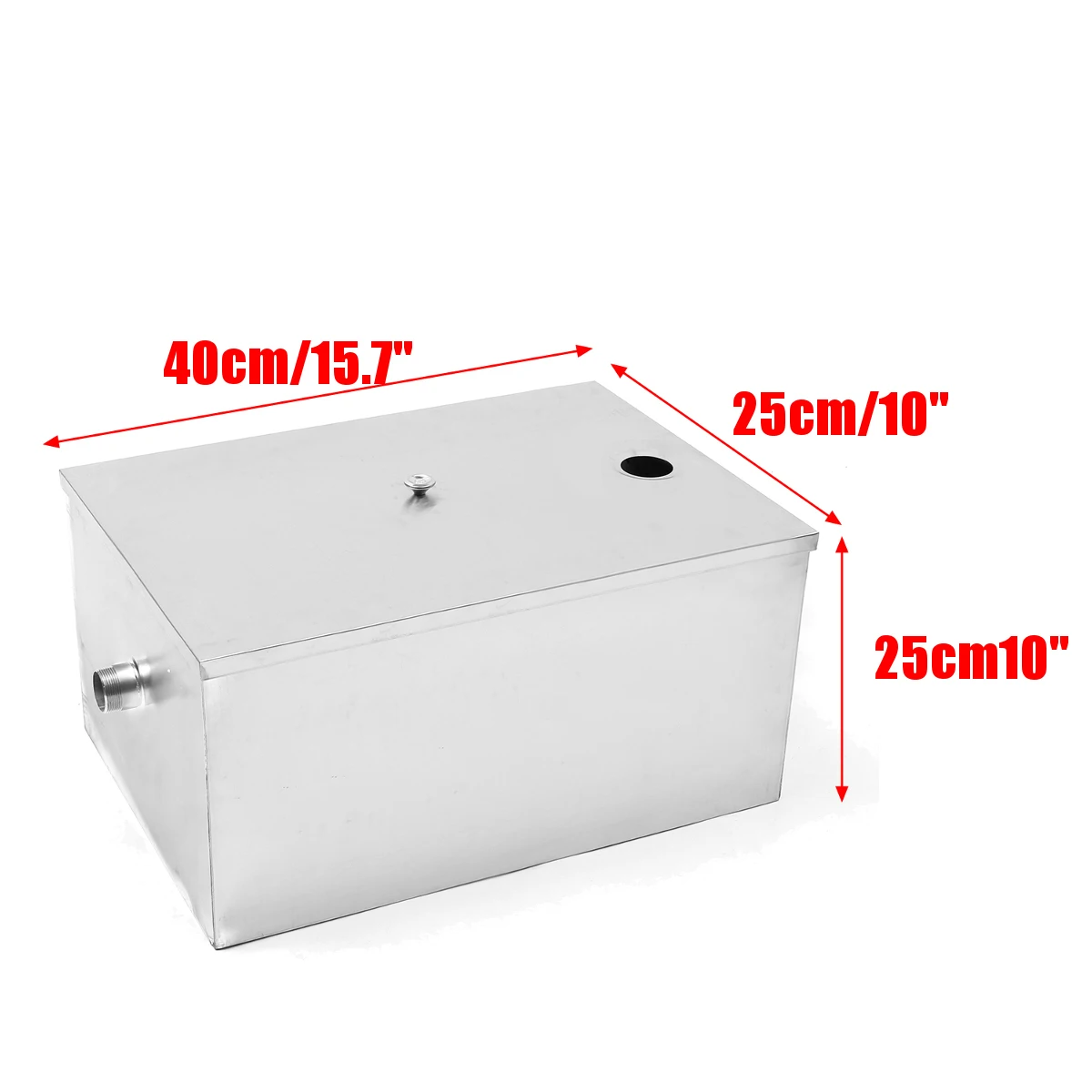 400*250*250mm Heavy duty Grease Trap Interceptor Stainless Steel Kitchen Wastewater Oil Separator Restaurant Treatment tool 25L
