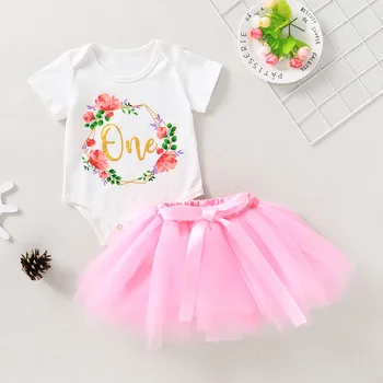 

baby girl clothes set Tops Tutu Skirt 2PCS bebes Birthday baby girl outfit carters ropa niño summer newborn одежда для новор Z4