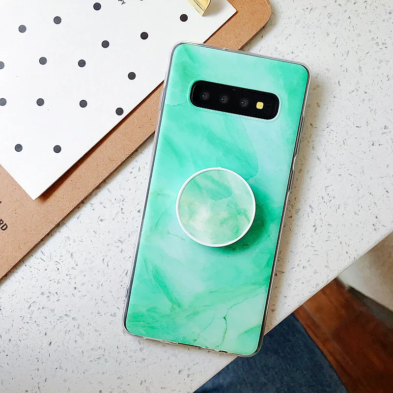 Для samsung Примечание 10 Pro 9 8 A10 A20 A30 A50 S8 S9 S10E S10 A6 A8 A9 Мрамор чехол для телефона из мягкого силикона ТПУ с рисунком с подставкой держатель телефона чехол