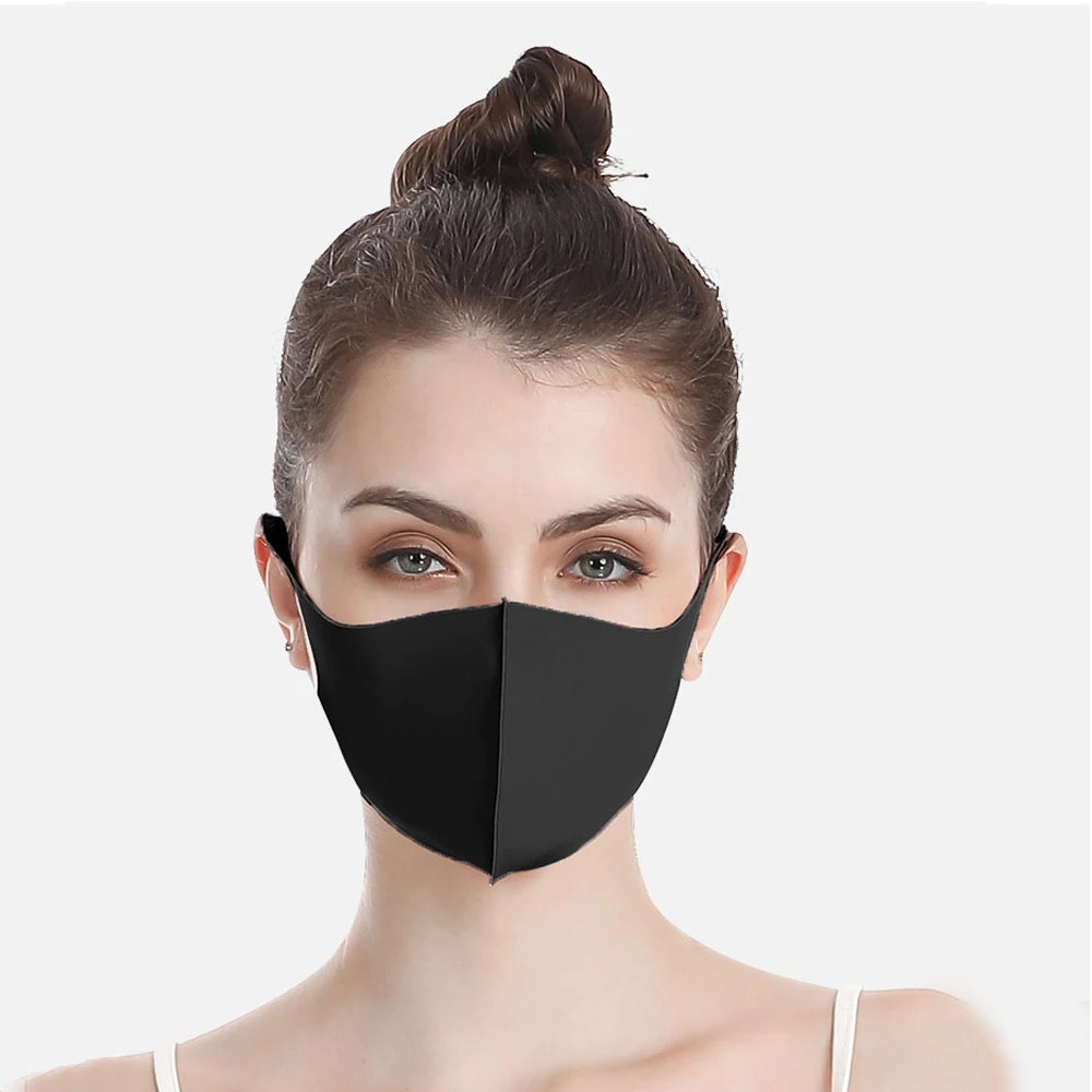Black Sponge Face Mouth Mask Unisex Face Mask Reusable Pollution Shield Washable Mouth Cover Outdoor 5Pcs/Lot