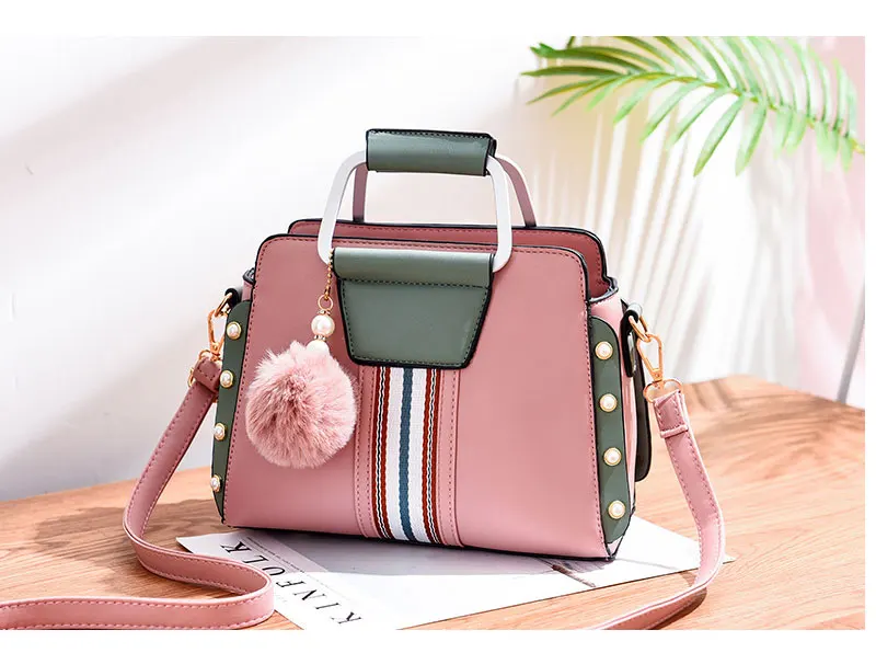 LAN LOU, новинка, сумка на плечо, женская сумка, сумочка, роскошные сумки, женские сумки, дизайнерские, высокого качества, скраб, кожа, сумка-мессенджер, Hairball - Цвет: Розовый