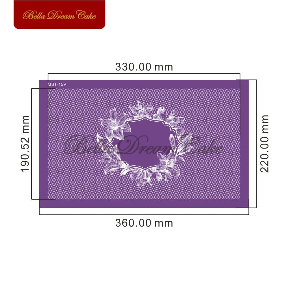Günstig Lily Blume Rahmen Spitze Design Kuchen Schablone Fondant Hochzeit Mesh Schablonen Stoff Kuchen Form Kuchen Dekorieren Werkzeug Backformen