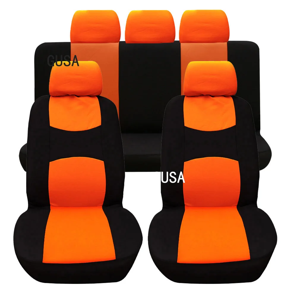 Universal Front&Rear Car Seat Cover Set Embroidery Protector Cover