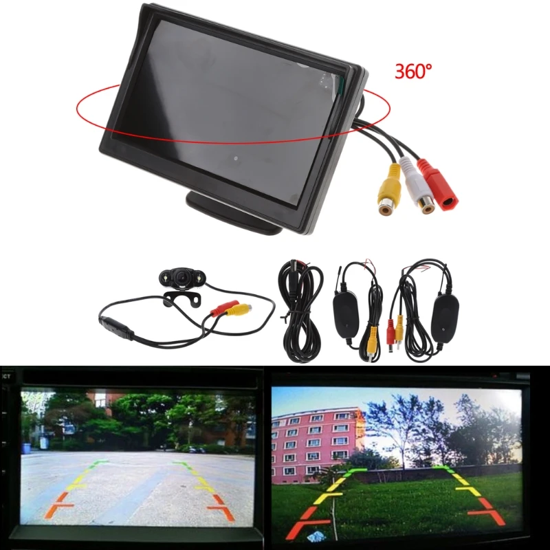 " Беспроводной TFT-LCD+ автомобильный монитор заднего вида камера заднего вида Комплект ночного видения