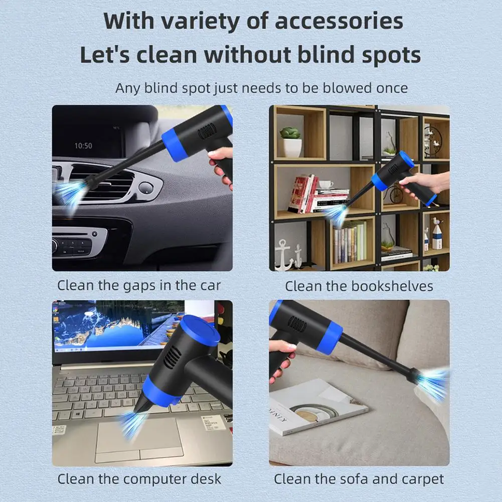 Rechargeable Wireless Cordless Air Duster LED Electric Cleaning Cleaner Blower For Computer Keyboard Camera Small Appliances