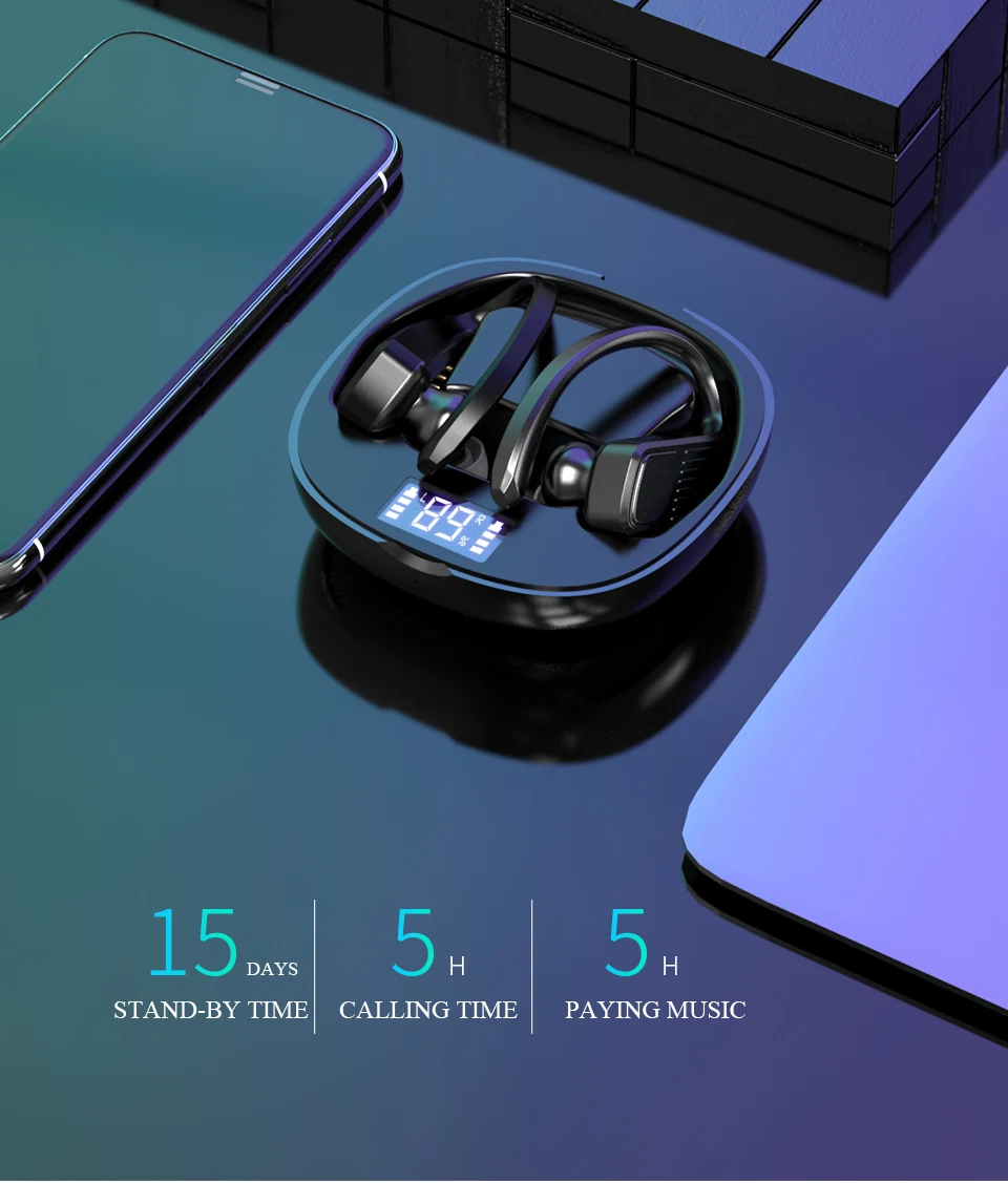 TWS 5 0 bluetooth настоящая беспроводная гарнитура крючок для гарнитуры спортивная