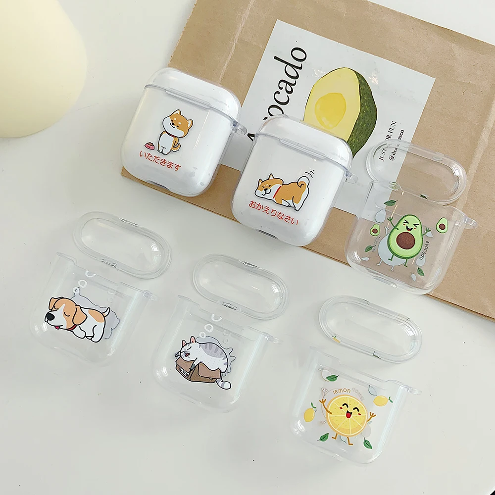 

Cartoon Car Dog fruits Wireless Bluetooth Earphone Cute Case For Apple AirPods 2&1 Silicone Charging