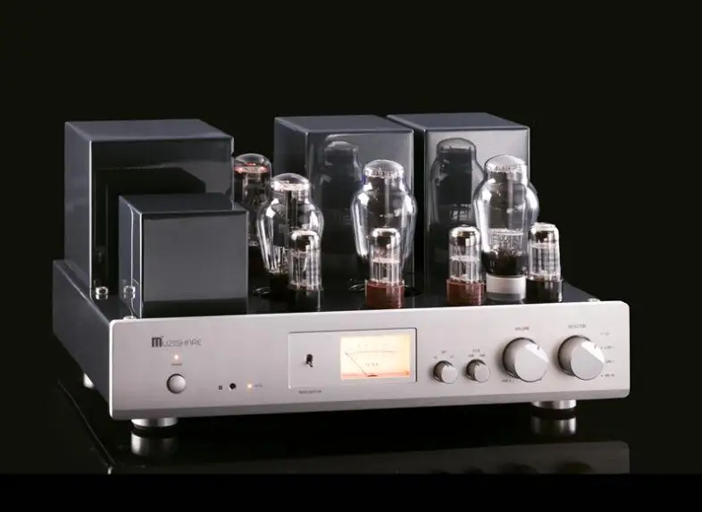 Muzishare X-300B Tubo A Vuoto Amplificatore Integrato Pura Fase Posteriore Amplificatore Valvolare Con Vu Meter