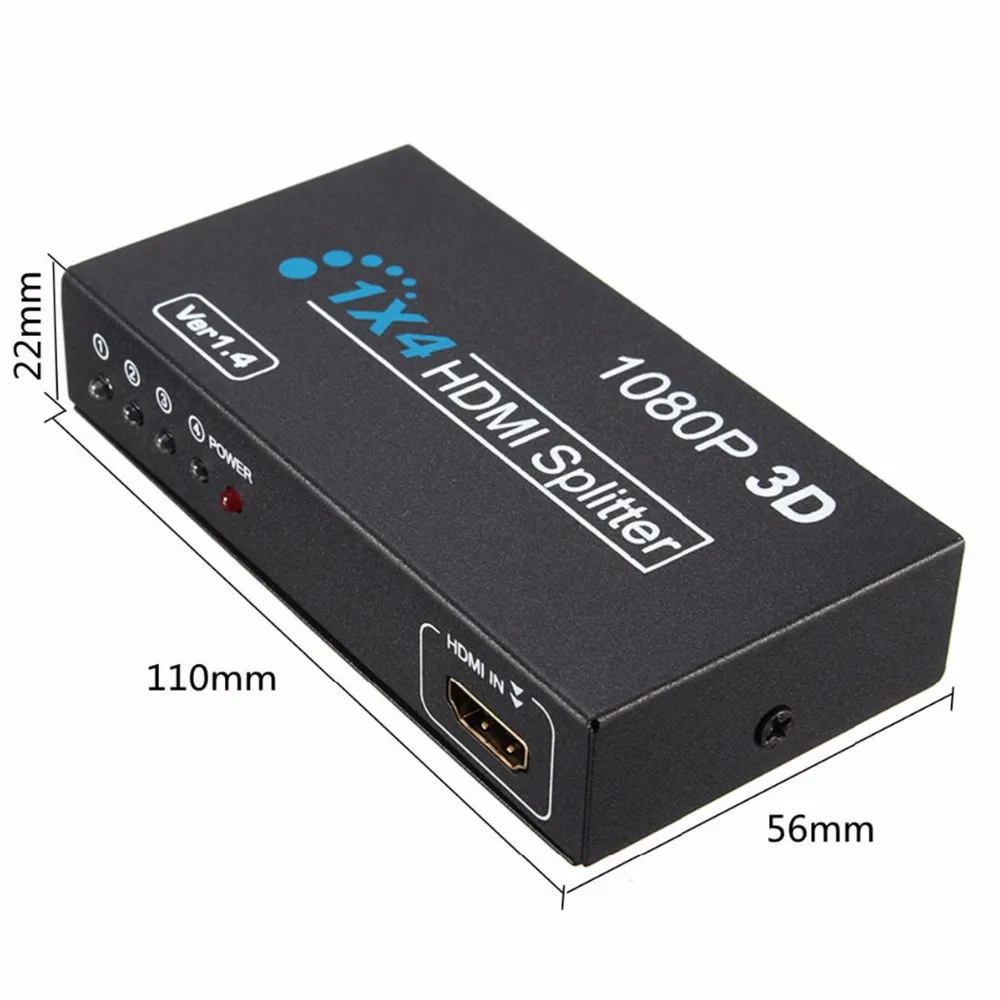 1 в 4 Выход HDMI 1,4 сплиттер 1X4 HD 1080P 3D Дубликатор Усилитель Переключатель hdmi сплиттер 1x4 для ПК ТВ коробка PS3 DVD
