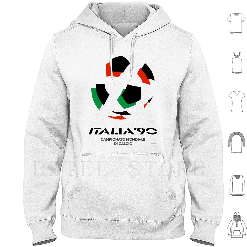 Italia 1990-Felpa Con Cappuccio Manica Lunga Italia 90 Italia 1990 Italia Campionato Mondiale Di Calcio Calcio Futbol Soccer Azzurri Ciao