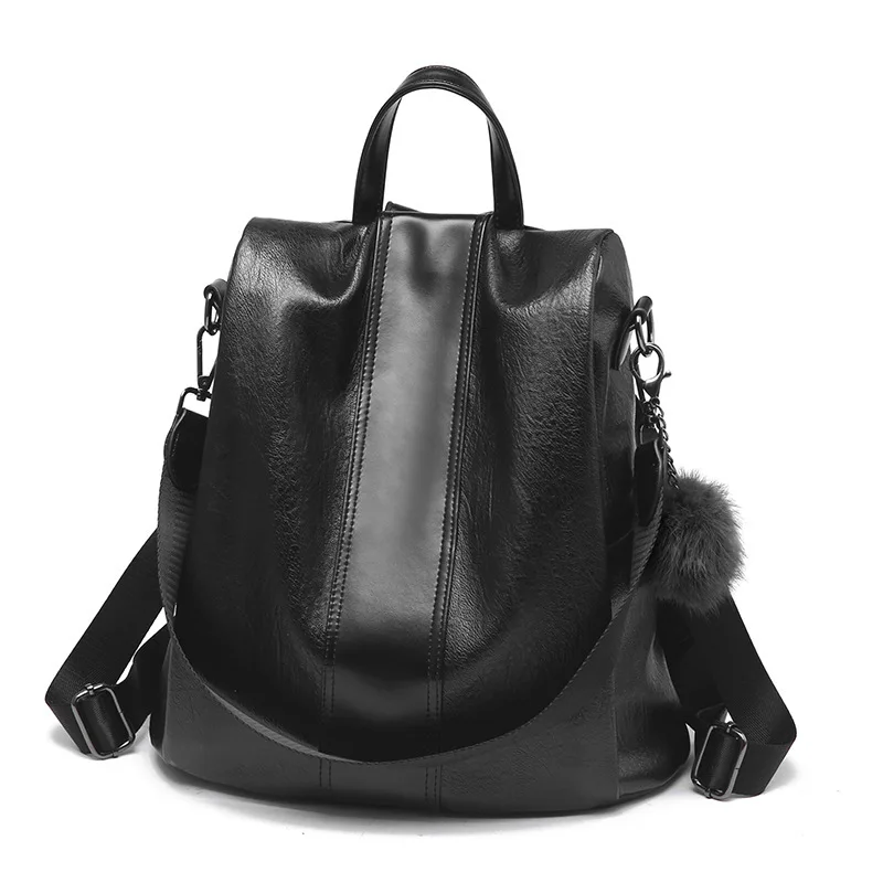 

Anti-theft backpack female 2020 personalized pu student bag all-match leisure soft leather backpack