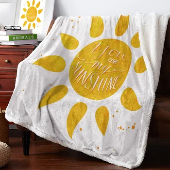 

Yellow Sun Creative Summer Theme Warm Soft Blanket Office Sofa Plush Blanket Bedspreads Quilt Drop Ship